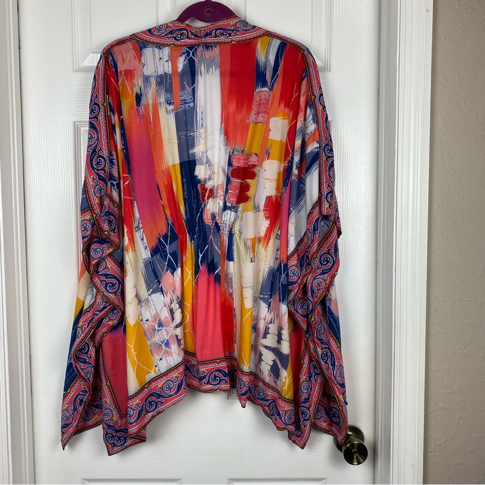 Tolani Collection Open Front Colorful Kimono Card… - image 5